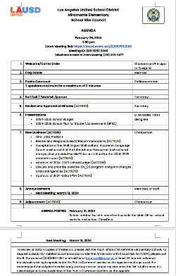 SSC Agenda